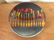 VINTAGE ANITA HARRIS STUDIO ABSTRACT MULTICOLOURED ART POTTERY PLATE DISH 24.2CM