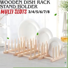 Wooden dish rack stand holder - wooden,