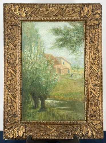 Oil canvas signed e - on,