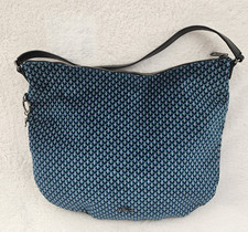 Kipling Hiphurray shoulder Cross bag  blue and teal geometric pattern fabric Vgc