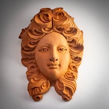 Terracotta Wall Plaque Calypso Nymph Classical Mythology Hand Worked Ornament