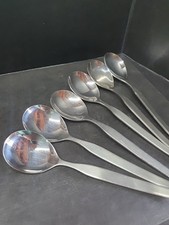 Vintage Viners Profile Fruit / Soup Spoon x 7 Stainless Steel Cutlery Hong Kong 