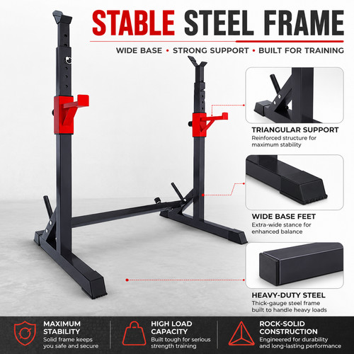 Adjustable squat rack - rack, weight