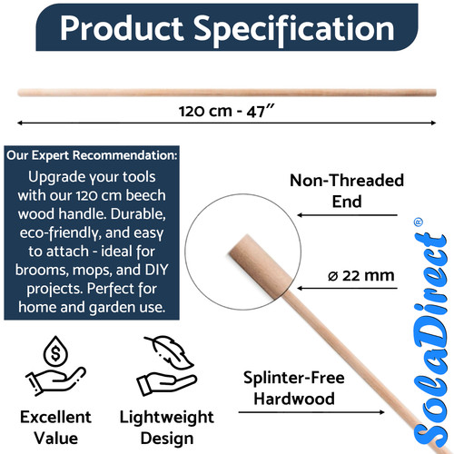 Wooden broom handles meter - handles, 1.2