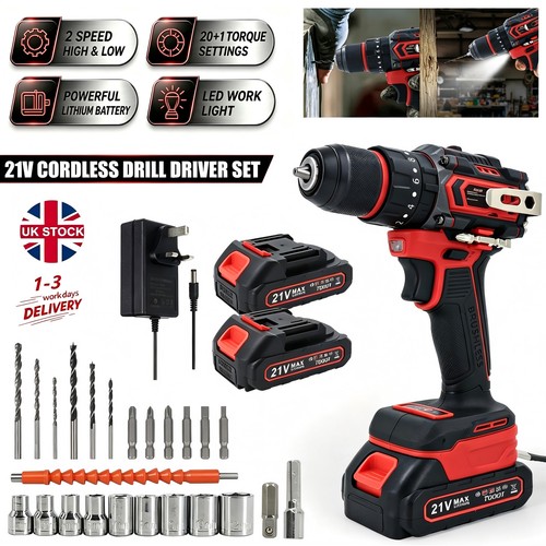 Battery cordless drill - drill, 21v