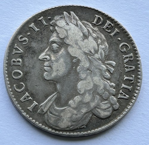 1687 james silver half - 1687,