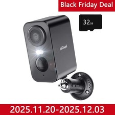 ieGeek Outdoor Wireless Security Camera Home 2K WiFi Battery CCTV System SD Card