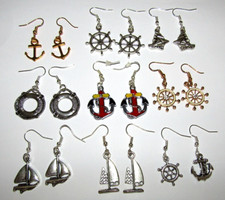 Nautical themed earrings boats