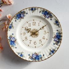 Royal Albert Moonlight Rose Wall Clock Bone China England Great Condition