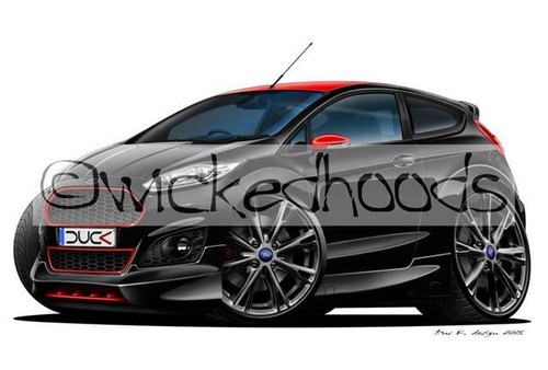 Cartoon car art ford fiesta - ford,