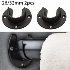 Closet Hanging Rail Rod End Support Bracket Flange Seat Socket Fits Pipe 26-32mm