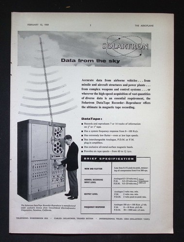 Original 1959 advert - original, solartron
