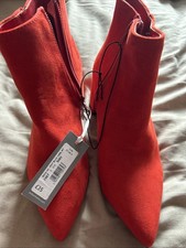 Red Principles Block Heel Boot