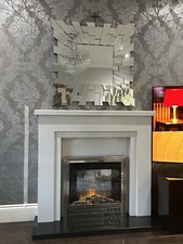 white marble fireplace