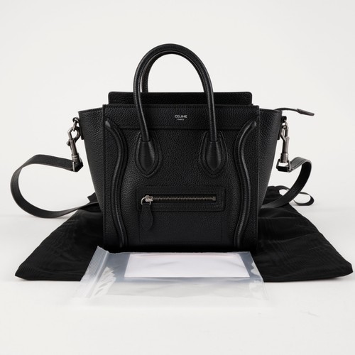 Celine nano shoulder bag black - celine,