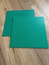 lego building base plate x2 - green 32x32