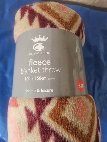 Cotton king fleece throw - cotton,