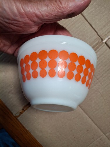 Vintage pyrex orange polka - polka, dot