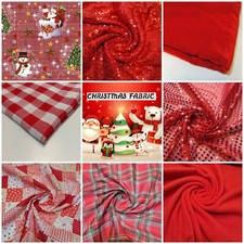 Christmas Craft Material Dress Decor Quilting Fabric By Metre 44" / 58"