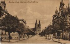 Old postcard AK Landau Sudring with. Katk. Church GERMANY (1124981)