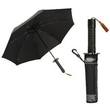 Automatic Open Sword Handle Parasol Sun Rain Katana Shape Folding Umbrella UK