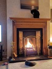 Cast Iron Fire Insert including Surround. (Reproduction). Tiles not included.