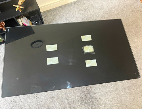 Black glass top rectangular - glass,