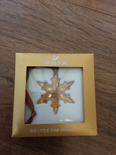 Swarovski Crystal Gold Little Star Christmas Ornament Boxed