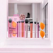 Real Techniques Brushes Kit Everyday Essentials Make Up Brush Set Sponges Gift