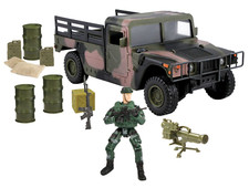 HUMVEE PICK UP TRUCK & FIGURES - ARMY LORRY 26cm  - World Peacekeepers Age 3+