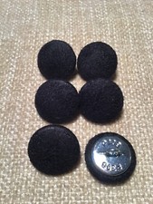 Faux Suede 30L/19mm Black Loop Back Upholstery Fabric Covered Buttons