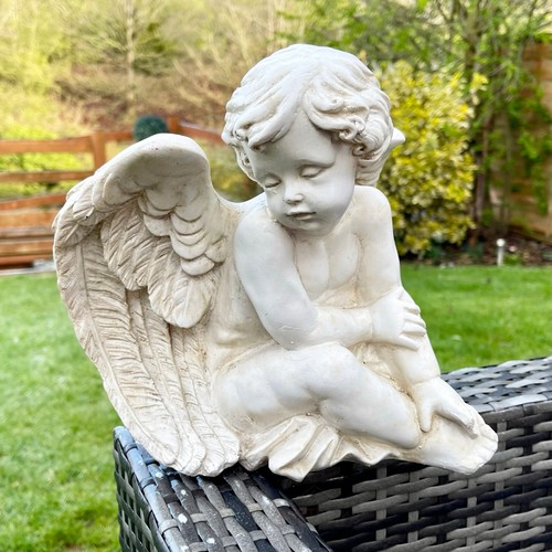 White angel cherub - white,
