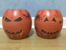 2 M & S HALLOWEEN PUMPKIN TIN