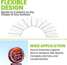 Bird Spikes Pigeon Spikes for Roofs and Windows,Bird Deterrent Spikes 15/10/5 M.