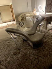 NEW pleasers clear 6 inch public desire never worn