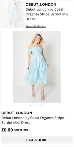 Debut london coast - london, organza
