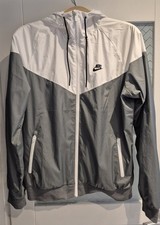 Nike Windrunner Hooded. White And Grey. Size Medium Used Good Condition