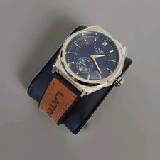 LATOR CALIBRE L007 SUB Blue DIAL WATCH HYBRID STRAP WATER RESISTANT REF A15