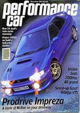 PERFORMANCE CAR MAGAZINE DEC-1997- Audi S4, Alfa 156, Thrust SSC, Subaru Impreza