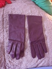 Debenhams  Ladies 100% Leather Plum Gloves  Size S New