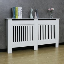 White Radiator Cover Grey MDF