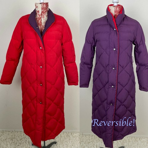 Vtg reversible down coat - coat, long