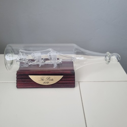 Vintage glass ship bottle - vintage,