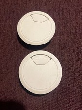 PAIR OF BLOWN AIR HEATER VENT/TUMBLE DRYER WHITE 75mm HOLE camper van motorhome