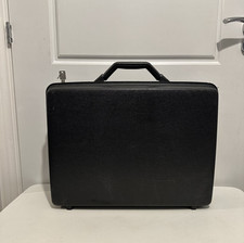 Vintage Samsonite Large Briefcase Hard Shell Brief Case Black & Key 19” x 14”