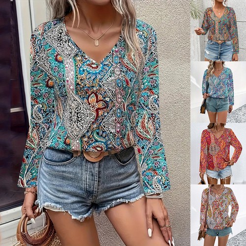 Women boho floral - women, tops