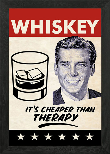 Whiskey therapy man framed - man,