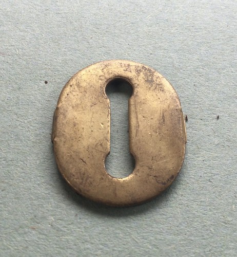 Antique brass escutcheon key - antique,