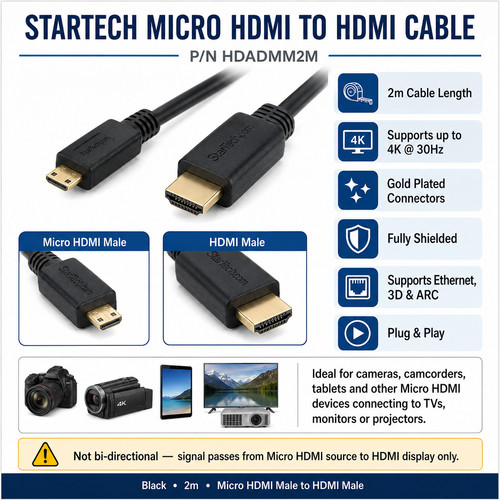 Startech micro hdmi - to,