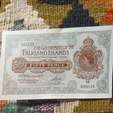 FALKLAND ISLANDS 50P NOTE 1974